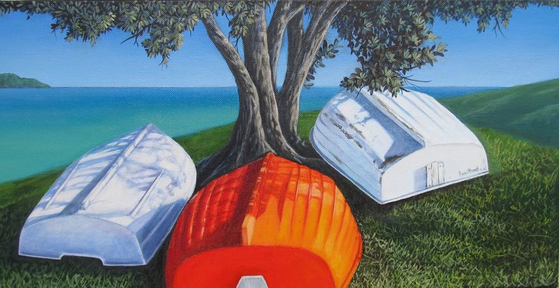Dinghies, painting by Diane Gardiner